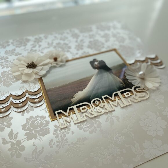 12x12 Premade Wedding Scrapbook, Bride and Groom Gift, Wedding Gift - Picture 2 of 15